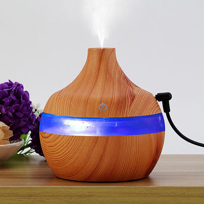 小サイズ 300ml 木の穀物 冷たい霧室湿気化器 色の変化 LEDライト