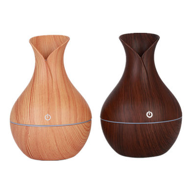 130ML 木の穀物超音波花瓶 湿度管理のための携帯ミニUSB湿気化器
