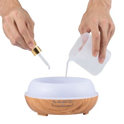 550ml エッセンシャルオイルアロマテラピー Diffuser for Home App-Controlled 12W パワー 木製 トップ